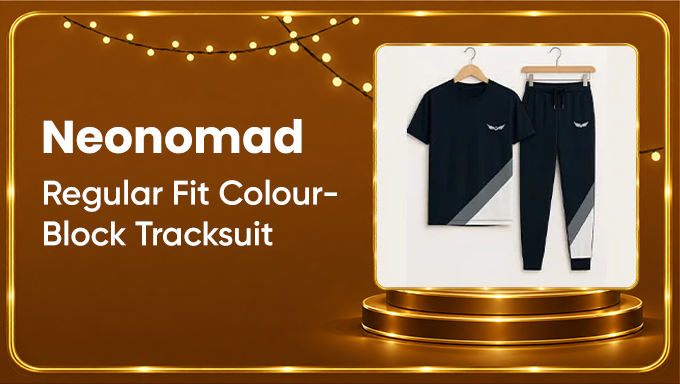 Neonomad Tracksuit | Regular Fit Colour-Block Tracksuit for Men